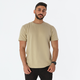 BEIGE  RIBBED TEE