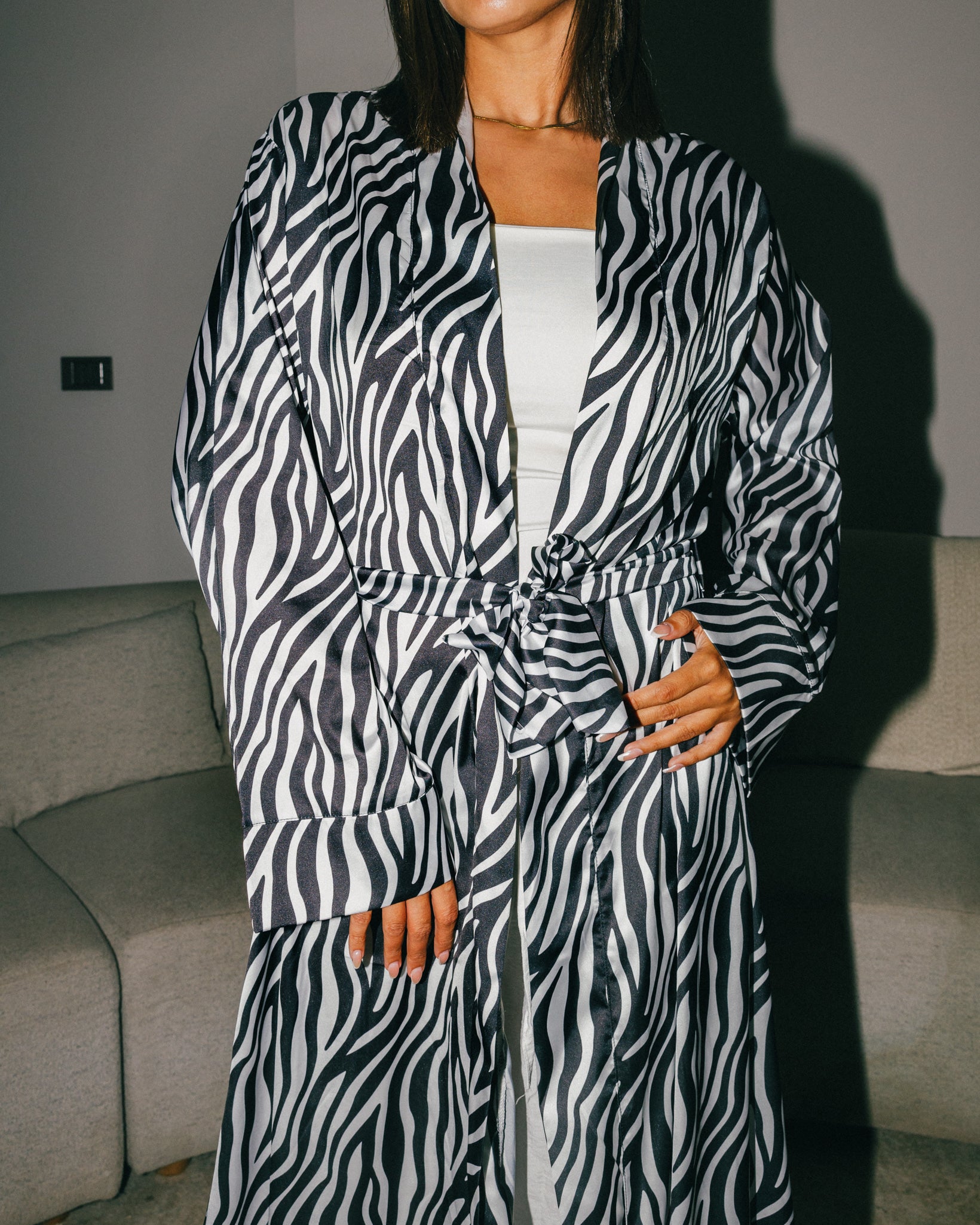 Zebra Satin Robe