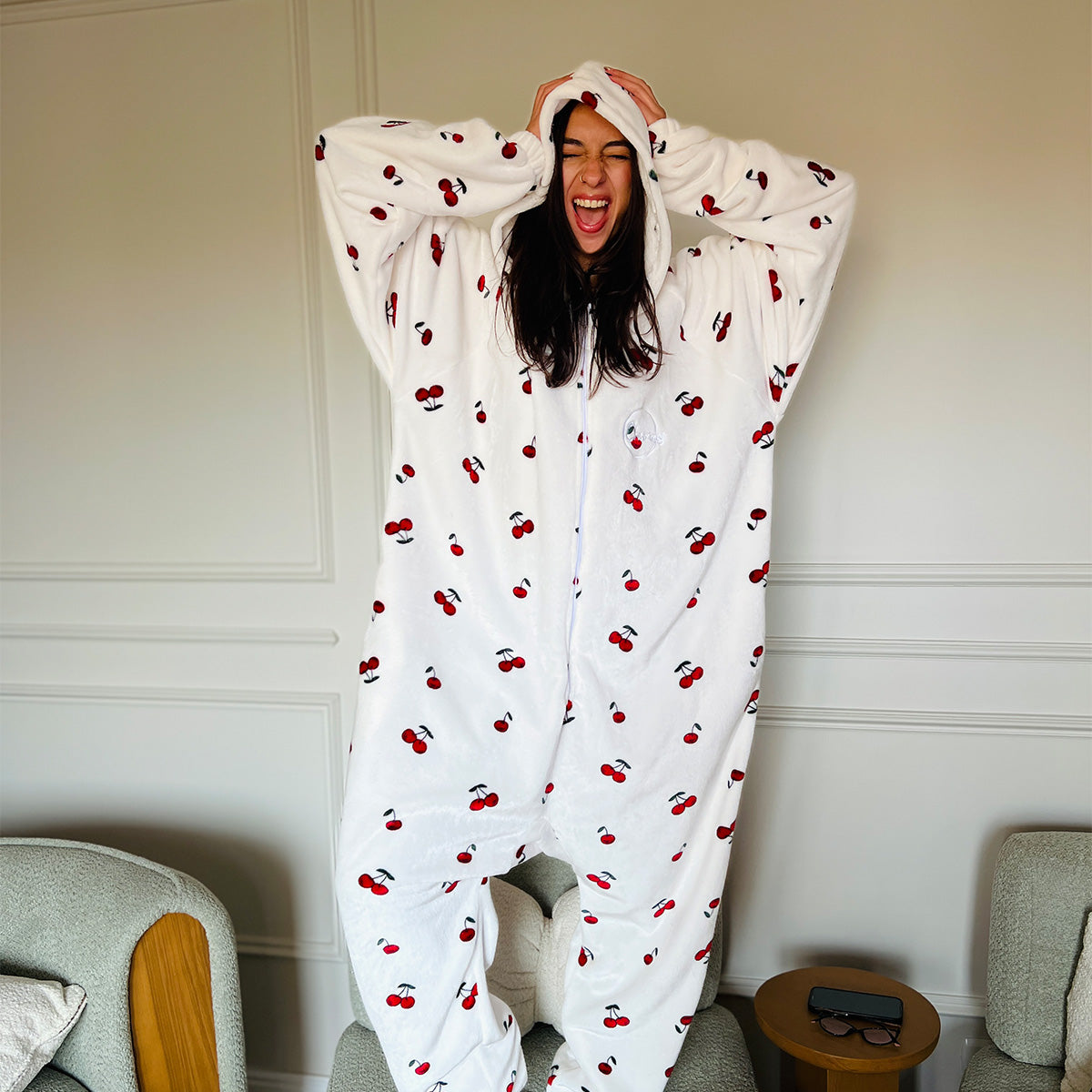 CHERRIES PATTERN ONESIE