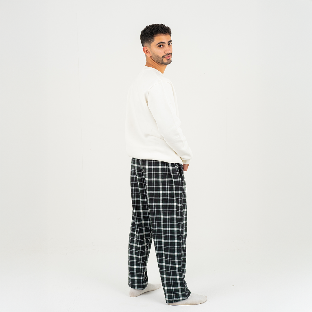 Royal Green Plaid Winter Pants