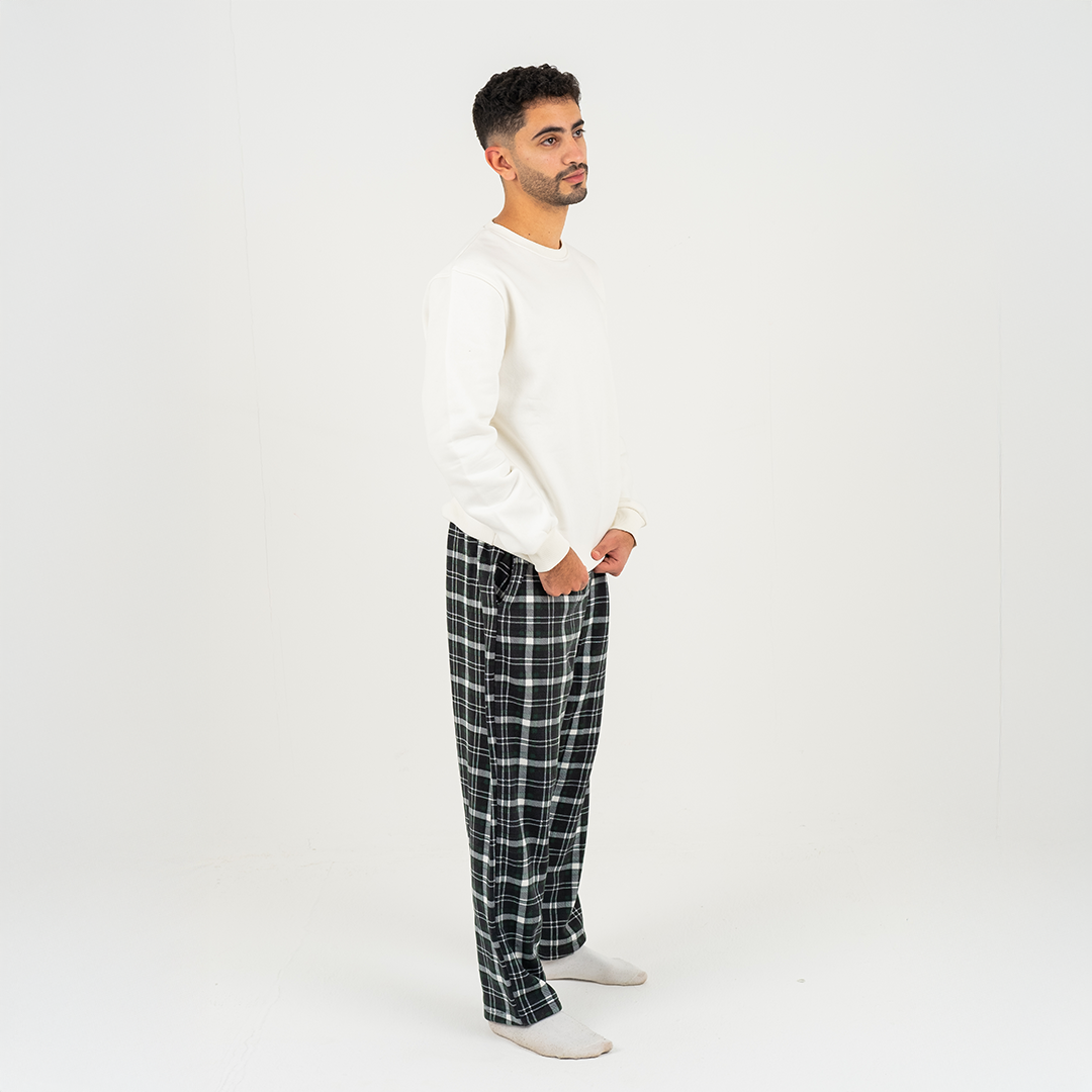 Royal Green Plaid Winter Pants