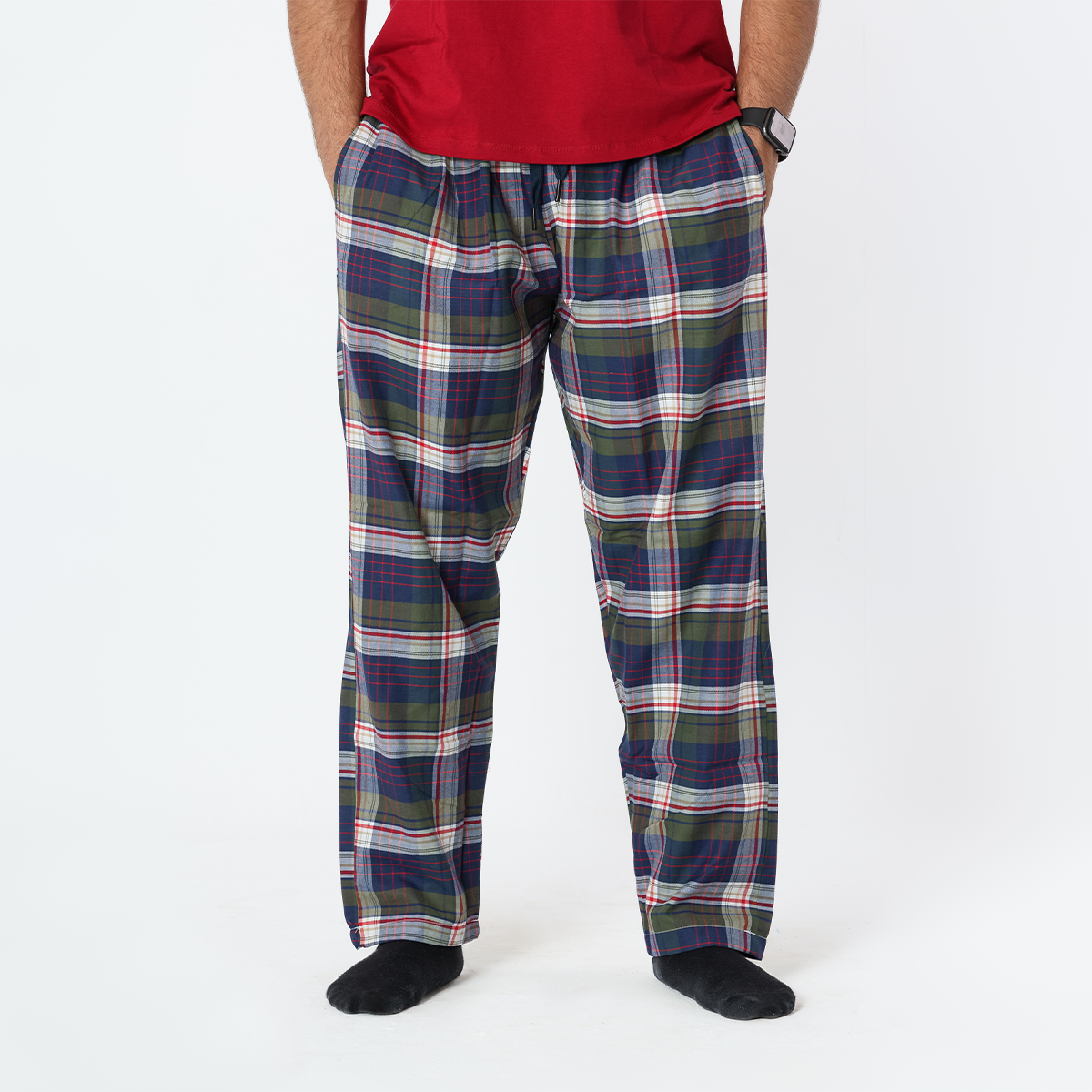 Olive Plaid Pyjama Pants set