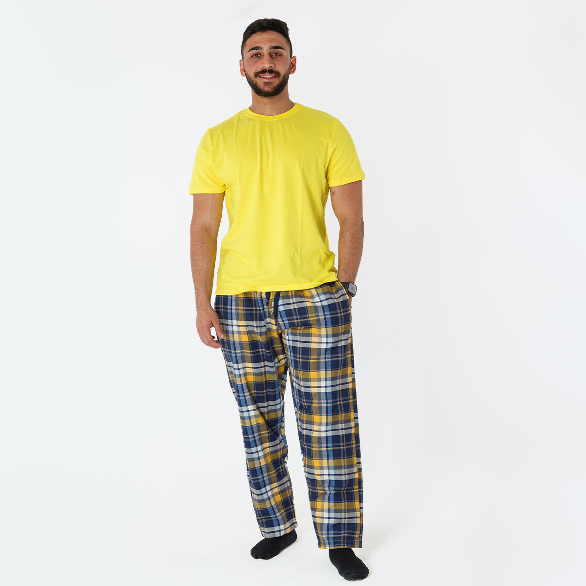 Mustard Plaid Pyjama Pants set