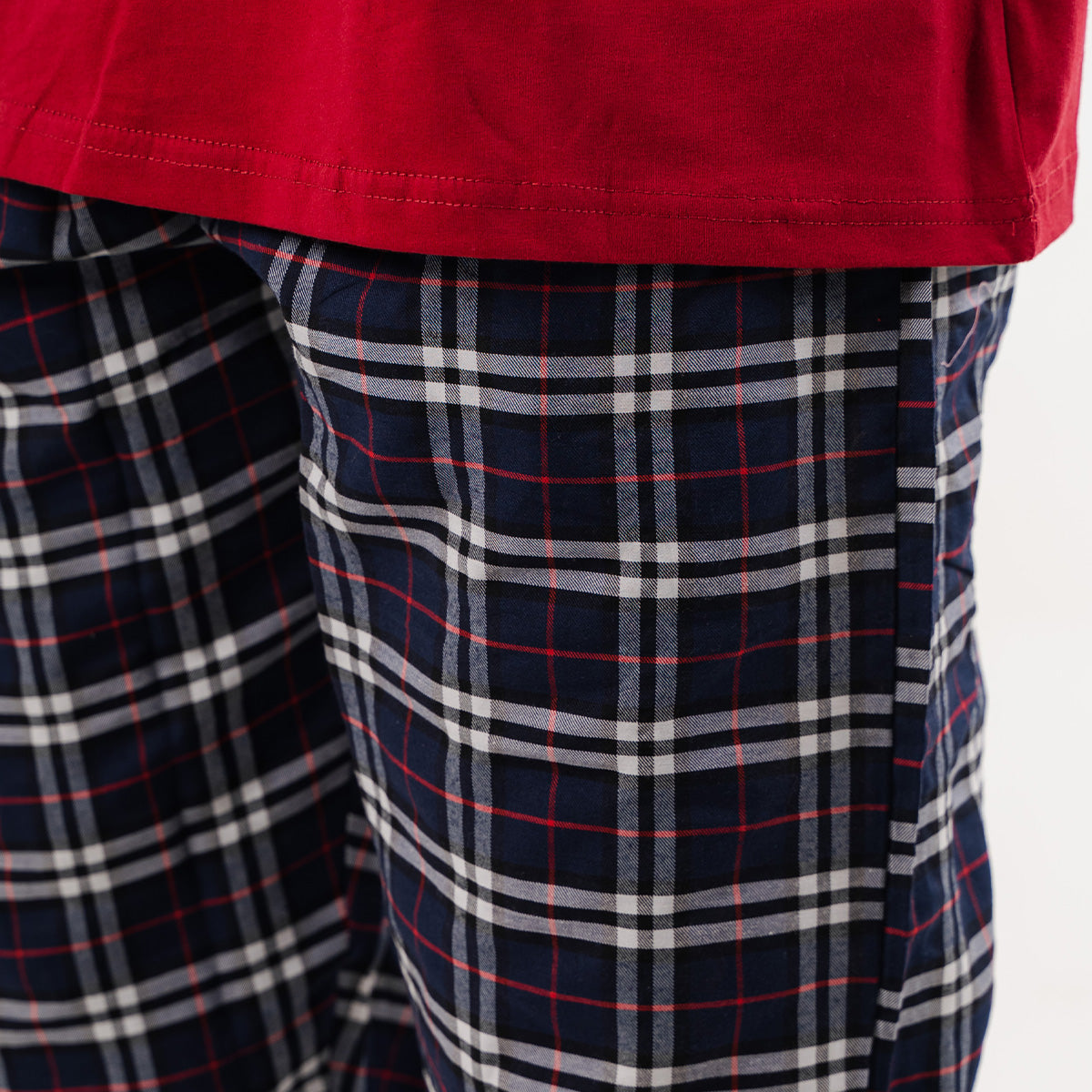 Navy Plaid Pyjama Pants set