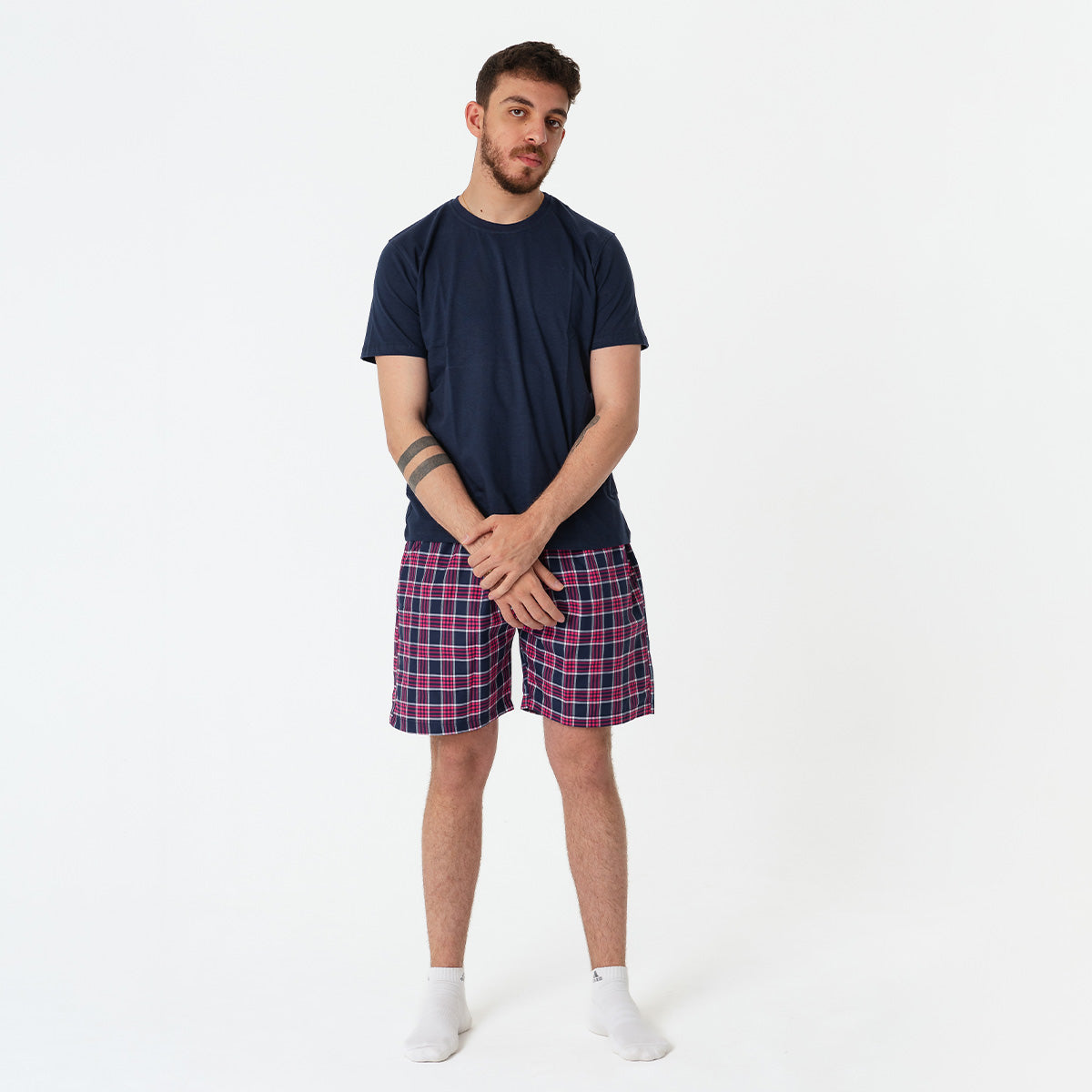 Navy Pink Pyjama Short set