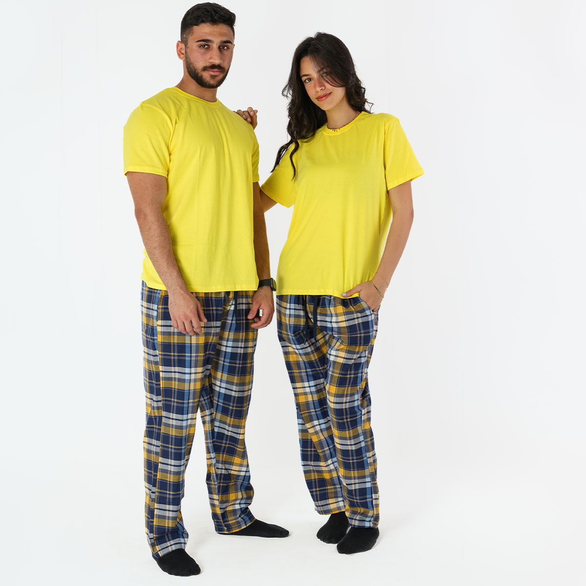 Mustard Plaid Pyjama Pants set