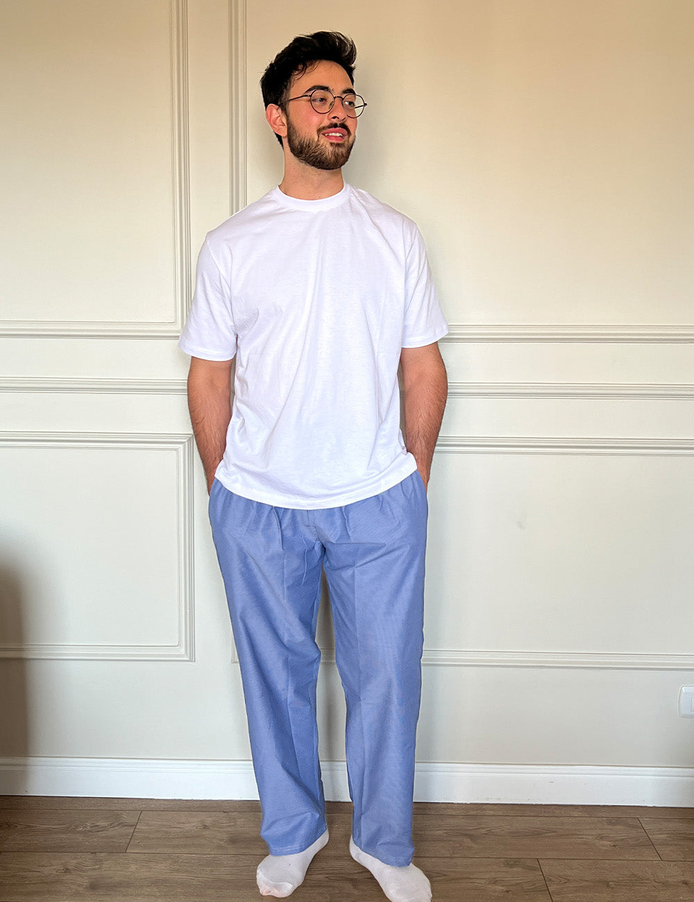 Navy Checkered Pants Pyjama set