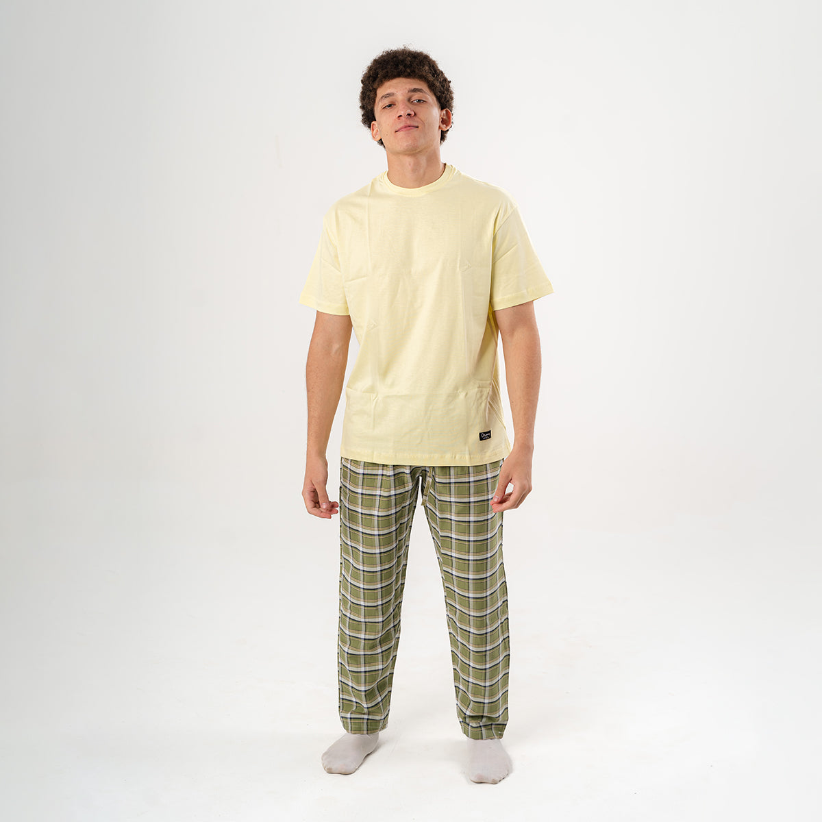Olive Plaid Pyjama Pants set