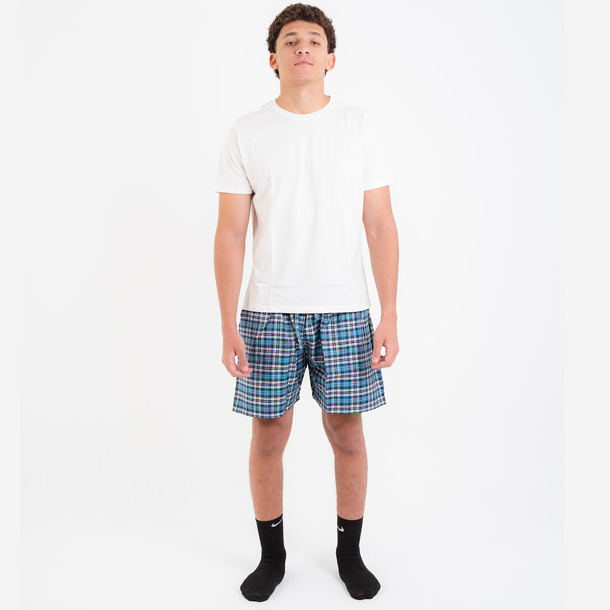Turquoise Plaid Pyjama Short set