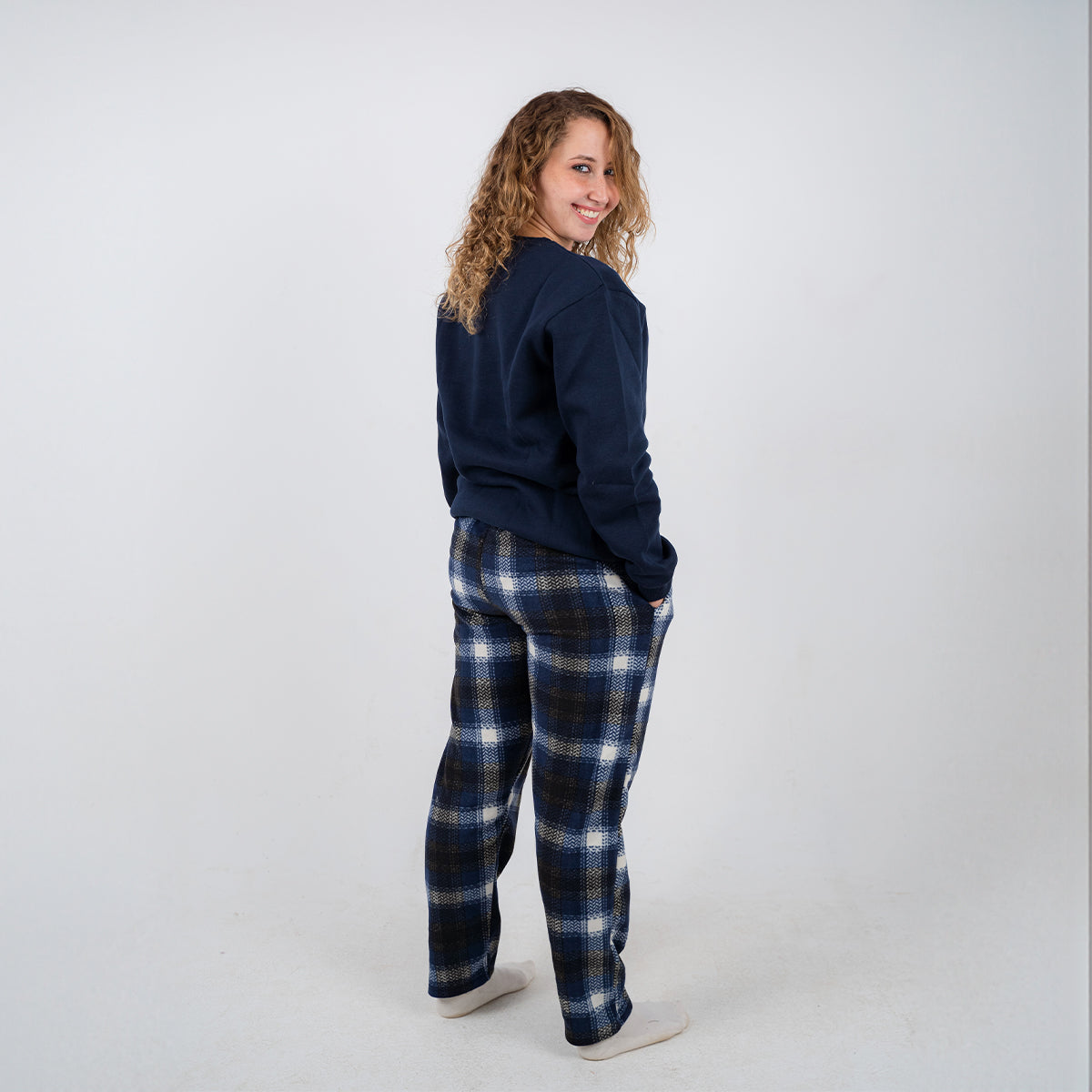 Navy Plaid Winter Pyjama set