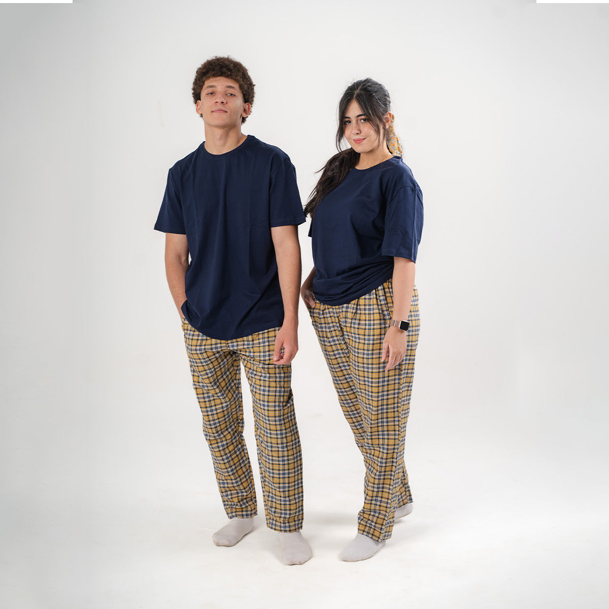 Yellow Plaid Pyjama Pants set