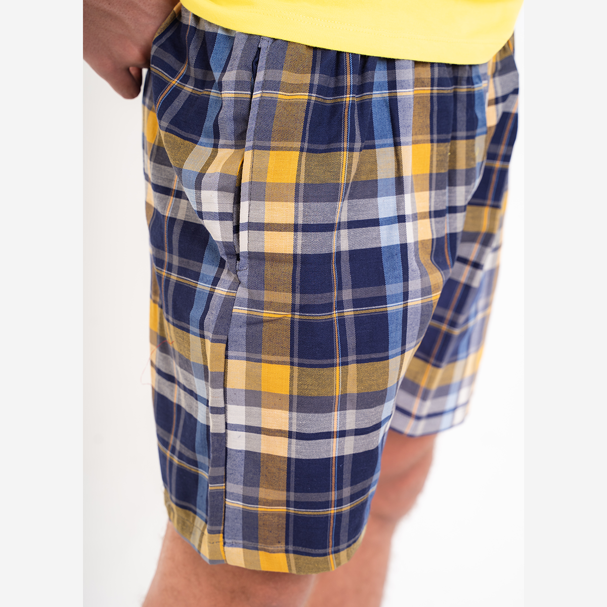 Mustard Plaid Pyjama Short set