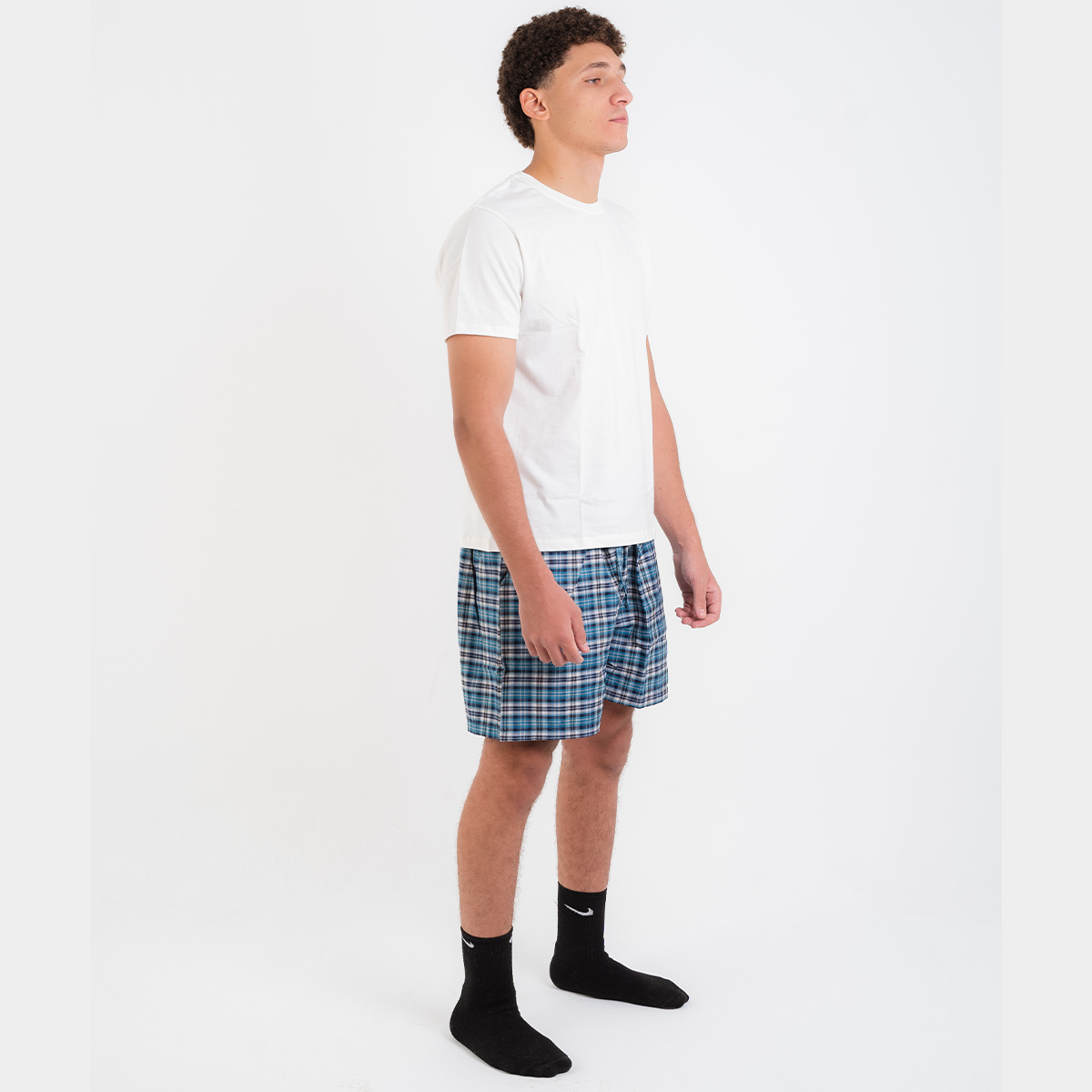 Turquoise Plaid Pyjama Short set