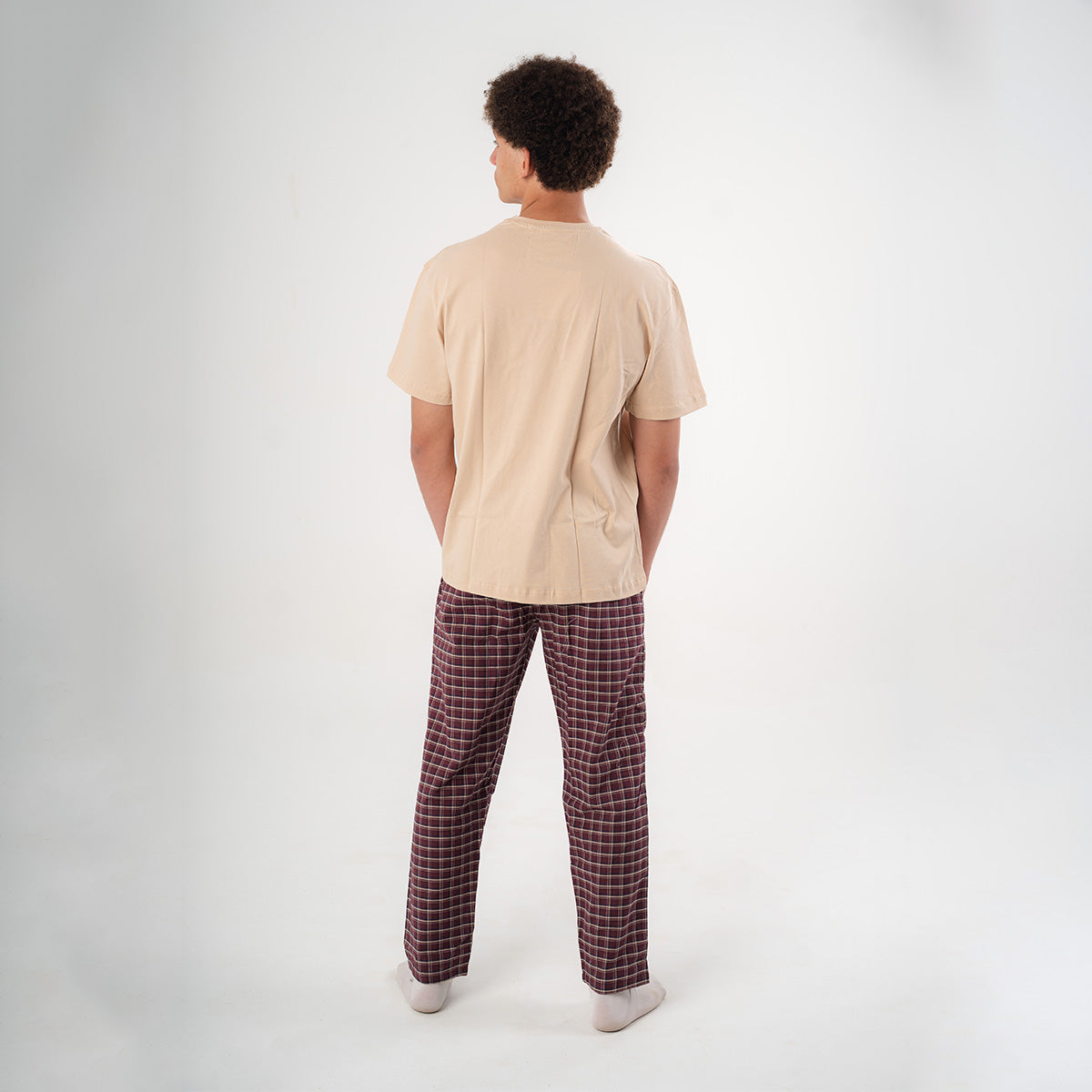 Burgundy Plaid Pyjama Pants set