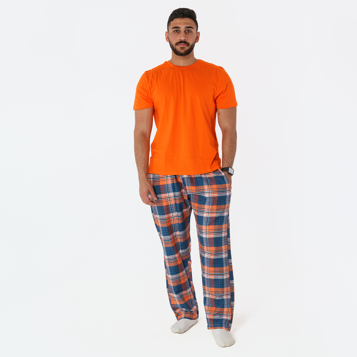 Orange Plaid Pyjama Pants set