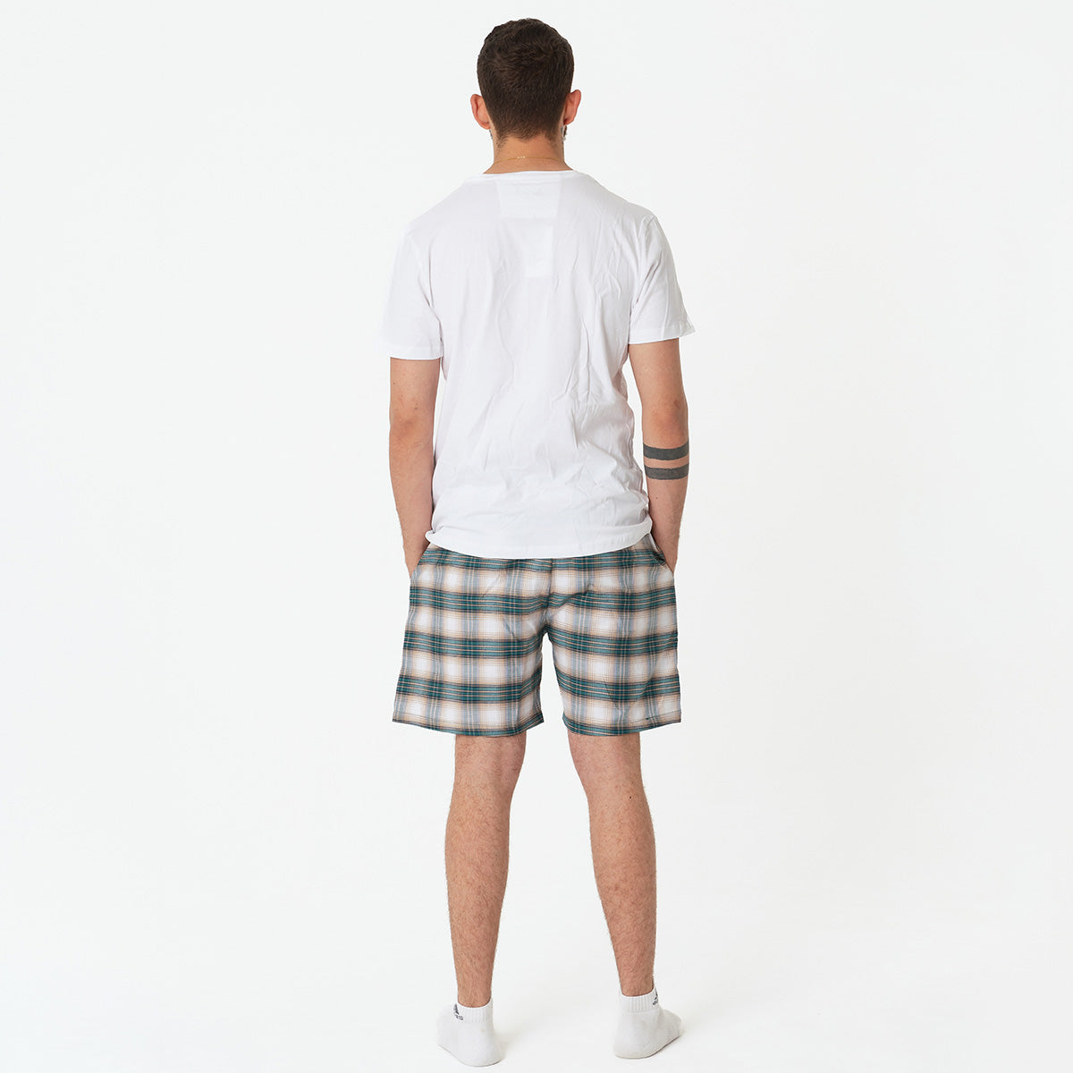 Beige Green Pyjama Short Set