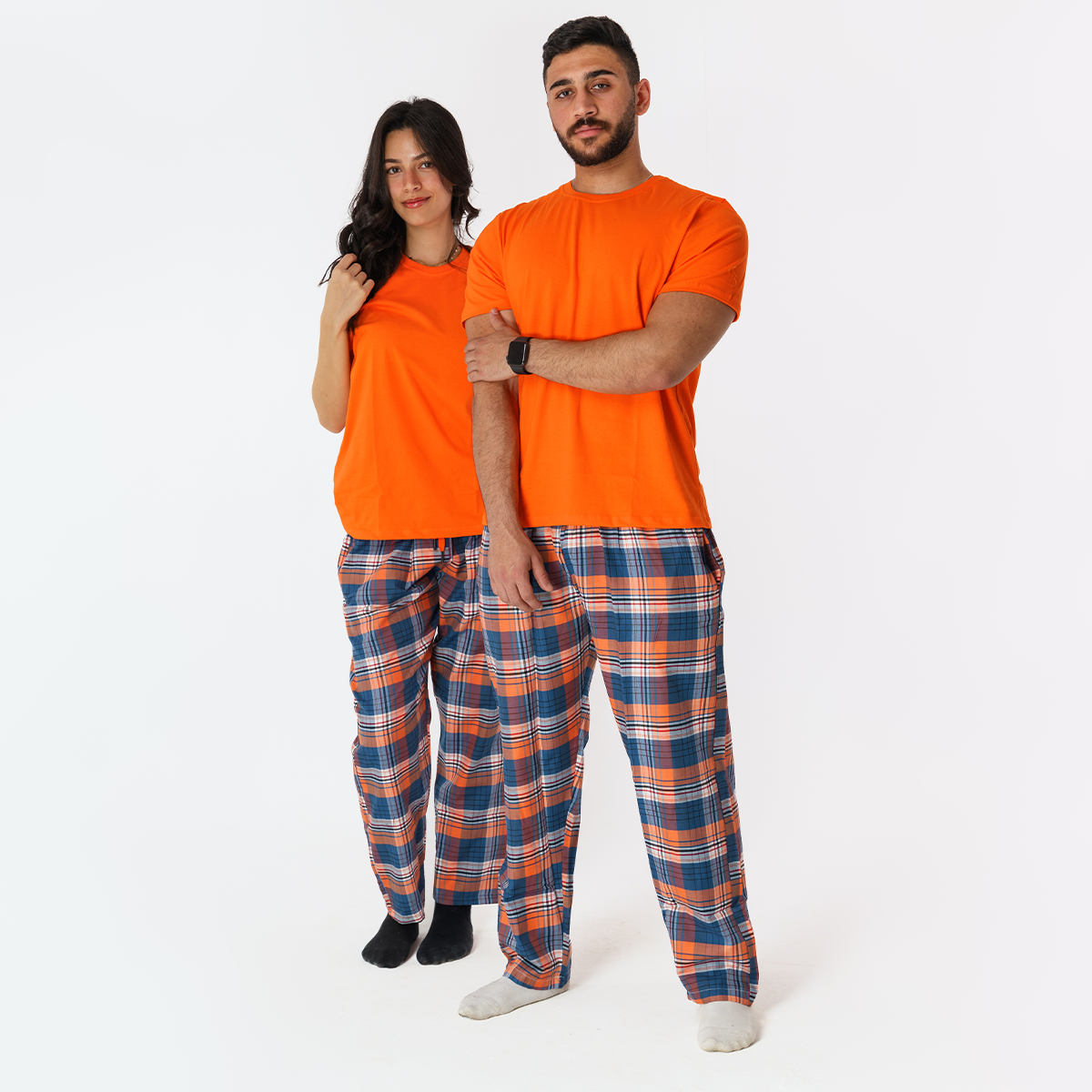 Orange Plaid Pyjama Pants set