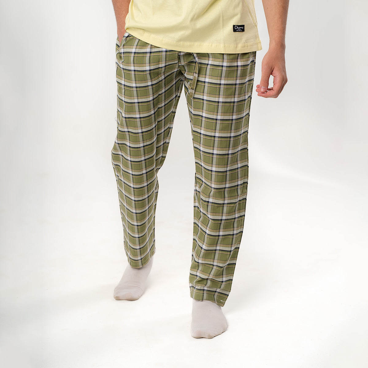 Olive Plaid Pyjama Pants set