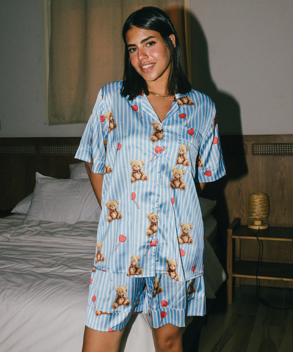 Teddy Satin Pyjama Short Set