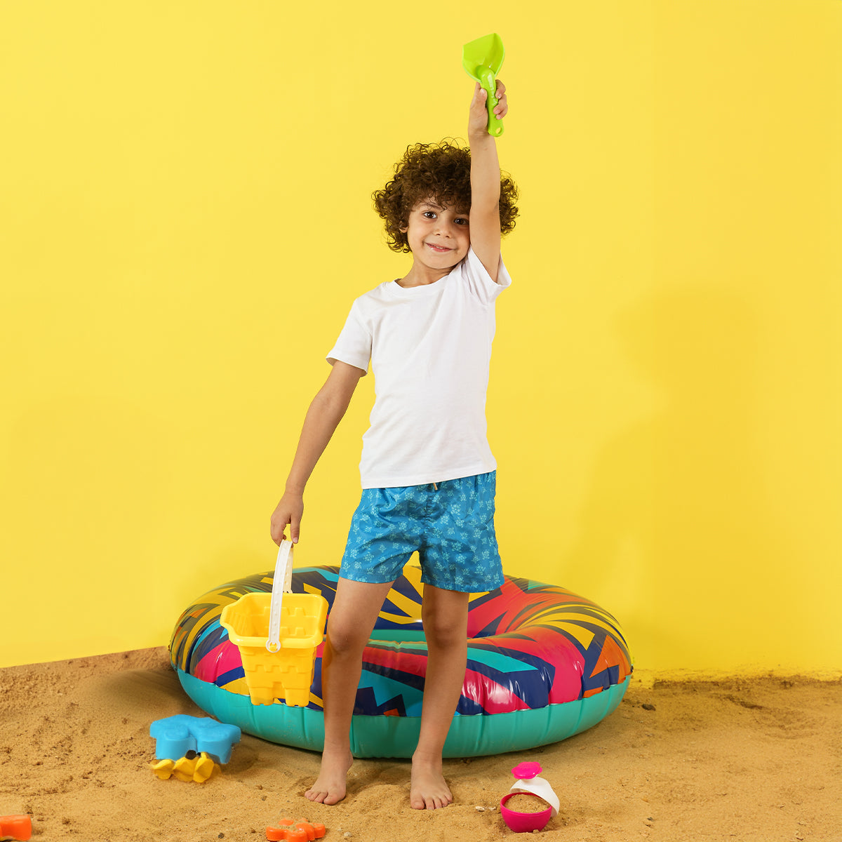 Kids Blue Turtles Swim Short