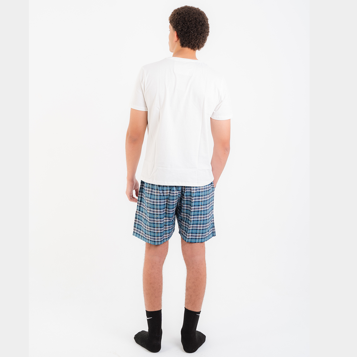 Turquoise Plaid Pyjama Short set