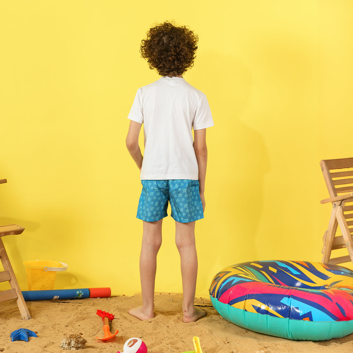 Kids Blue Turtles Swim Short