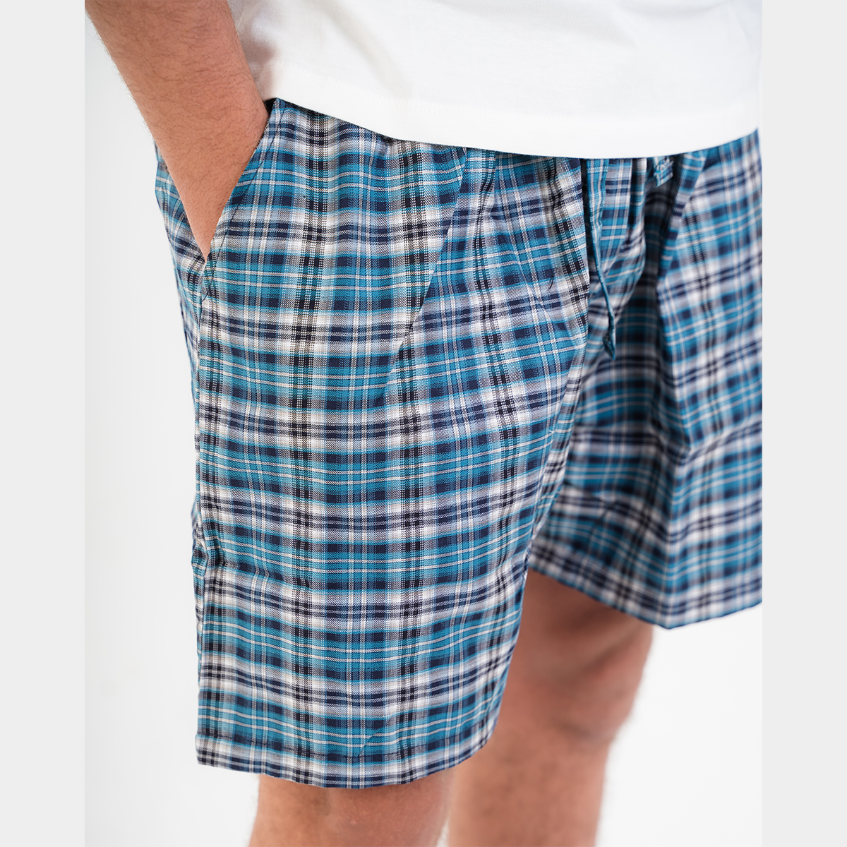 Turquoise Plaid Pyjama Short set