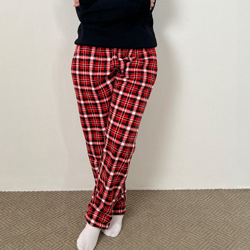 Red Plaid Winter Pants