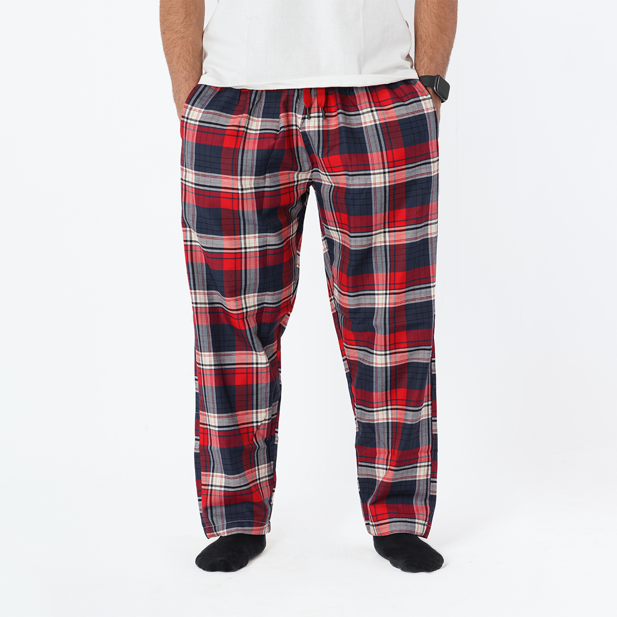 Red Navy Plaid Pyjama Pants set