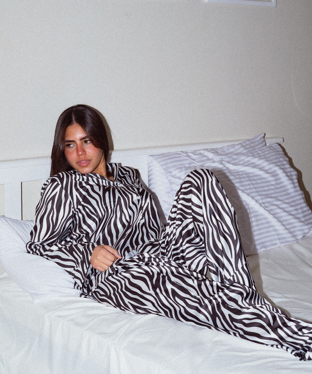 Zebra Satin Pyjama Set
