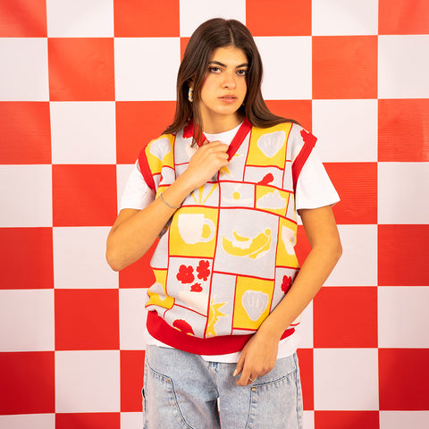 V Neck Pattern Vest