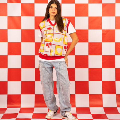 V Neck Pattern Vest