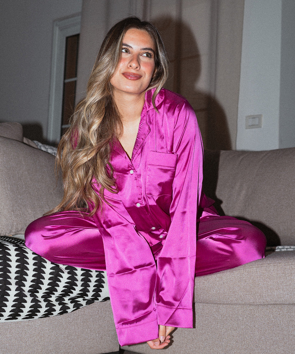 Plain Satin Fuchsia set