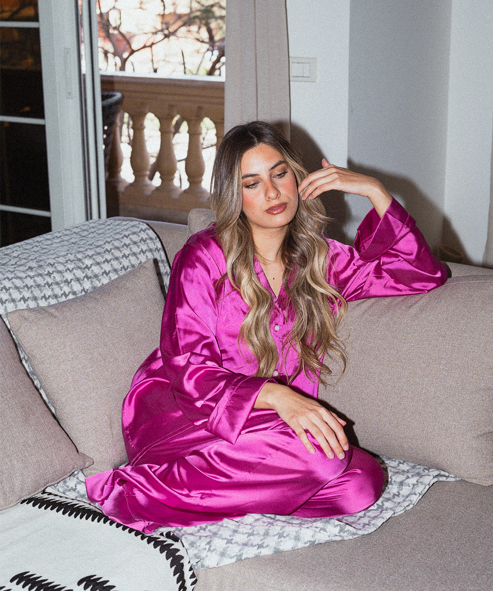 Plain Satin Fuchsia set