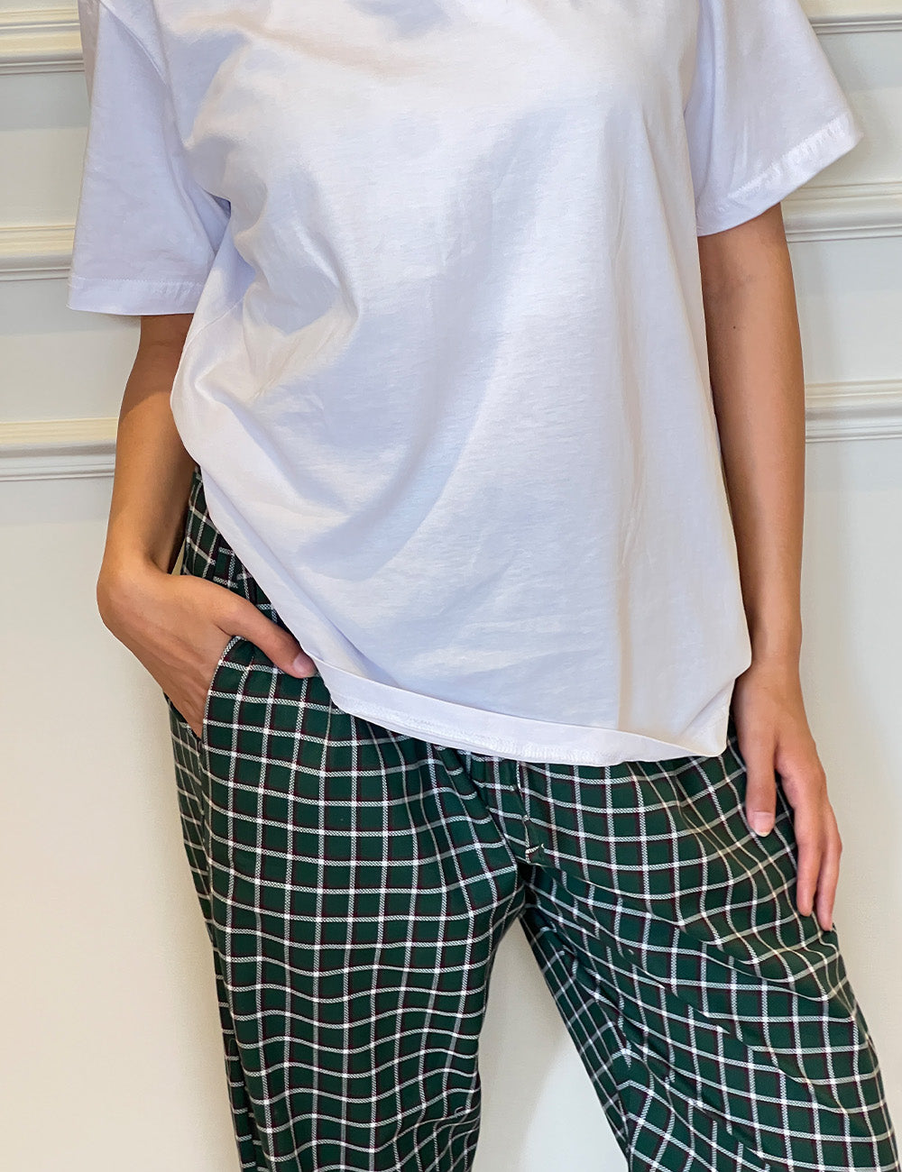 Green Plaid Pyjama Pants set