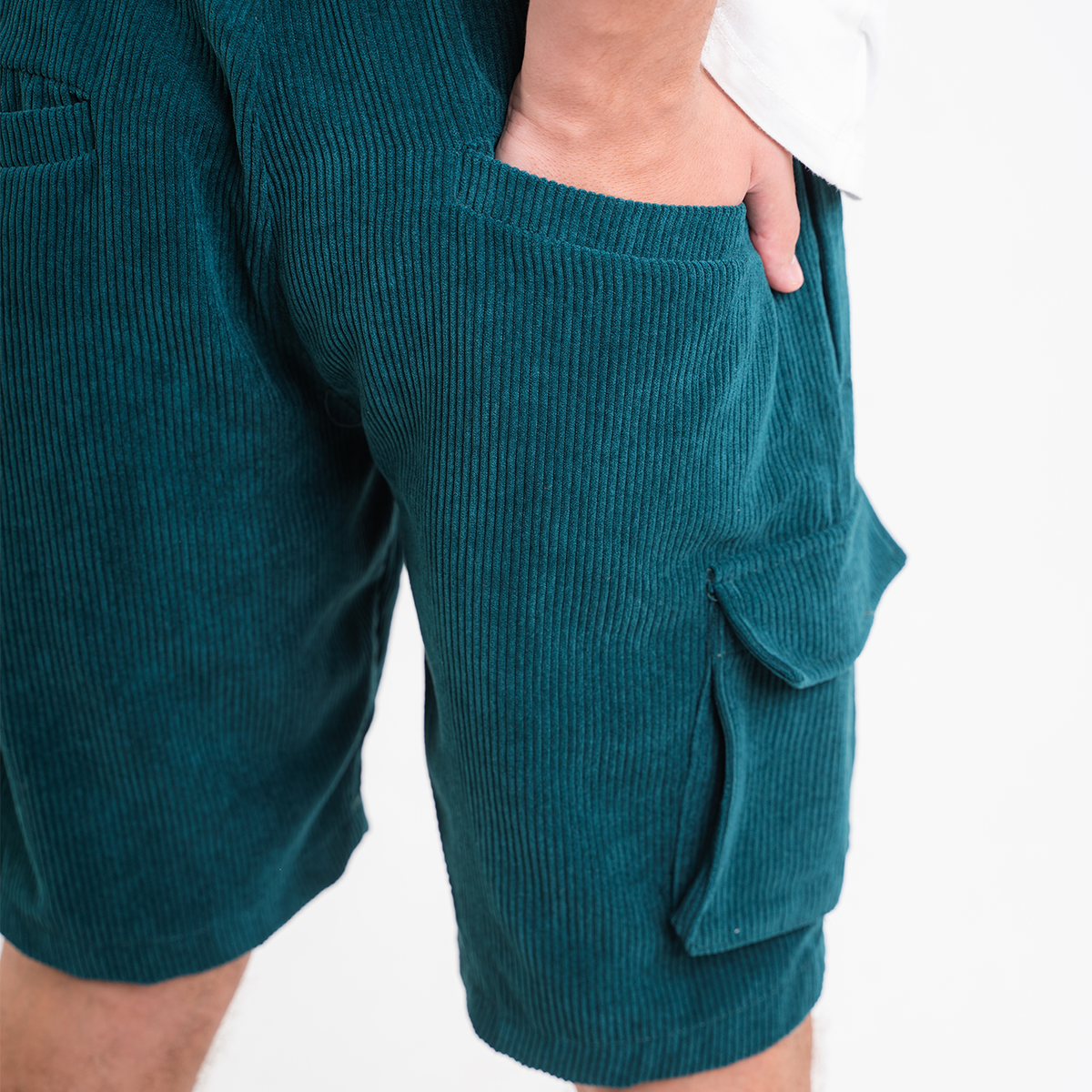 Teal Corduroy Short