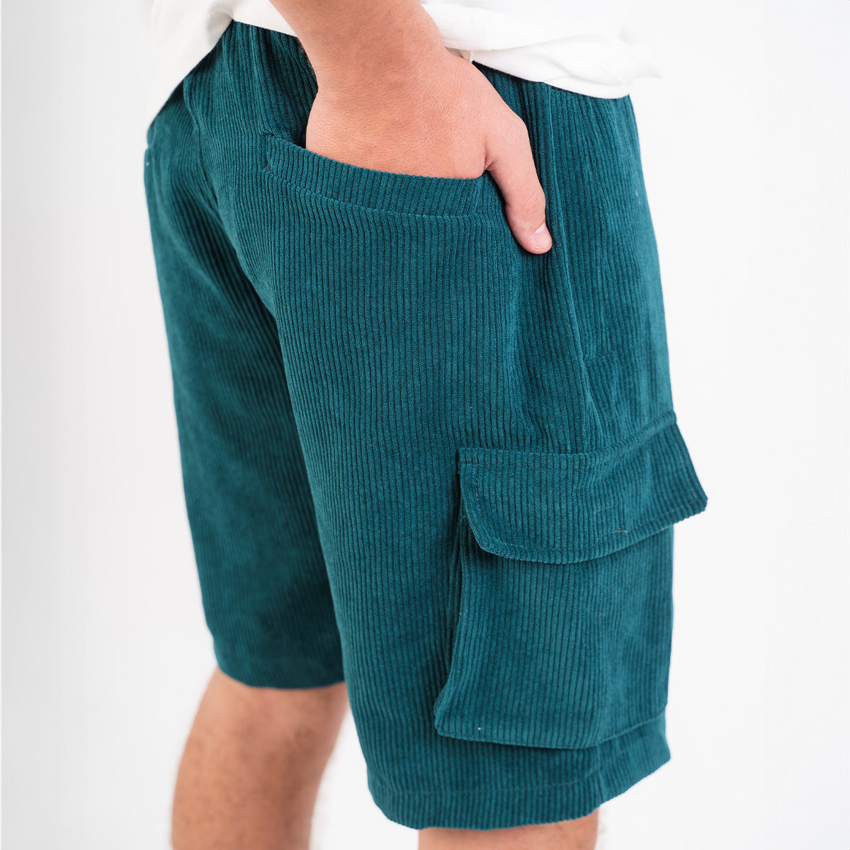 Teal Corduroy Short