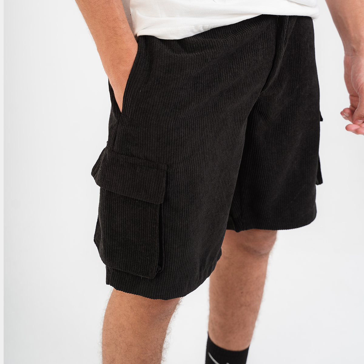 Black Corduroy Short