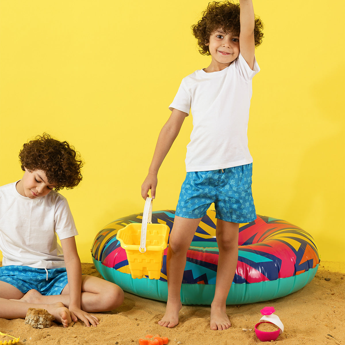 Kids Blue Turtles Swim Short