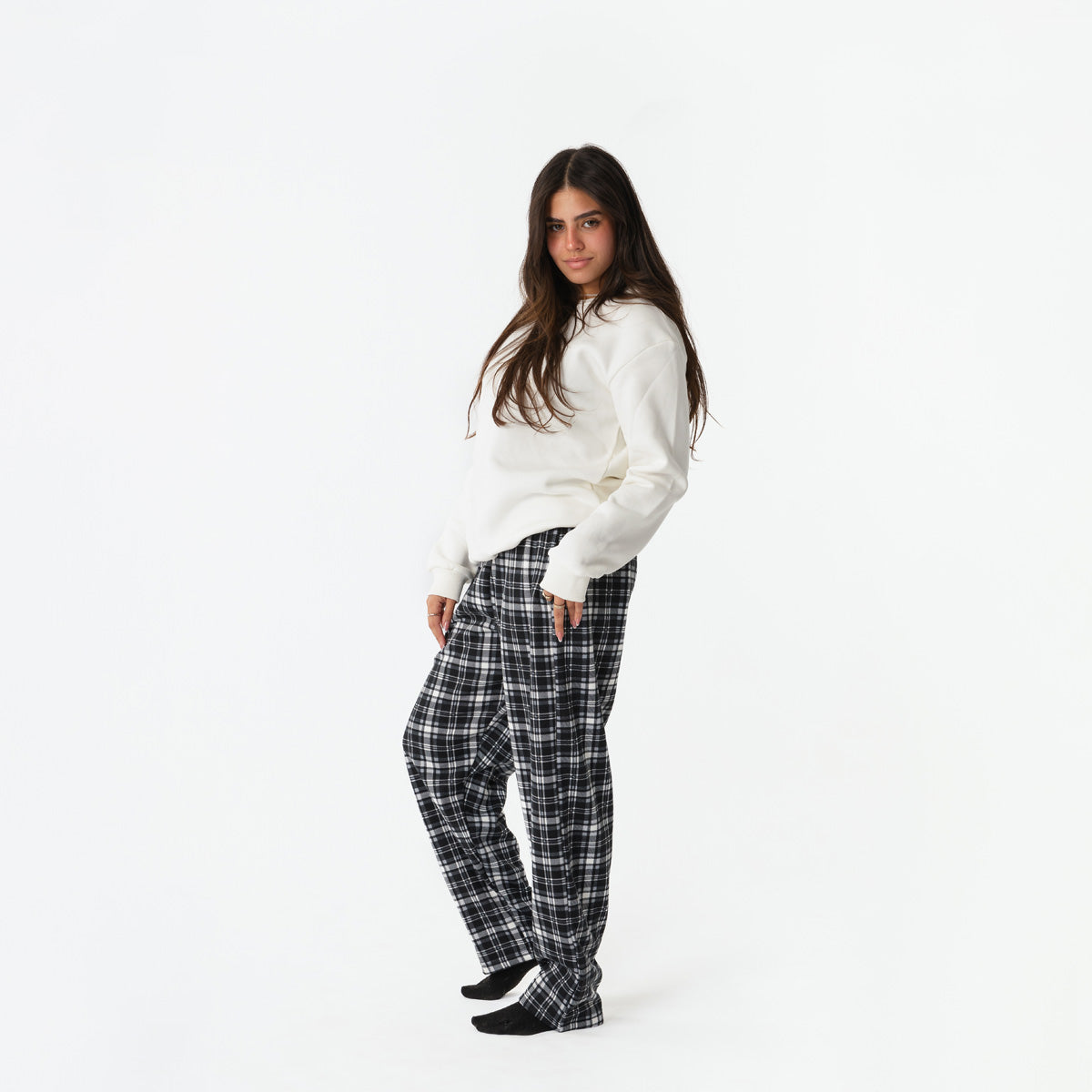 Black Plaid Winter Pants