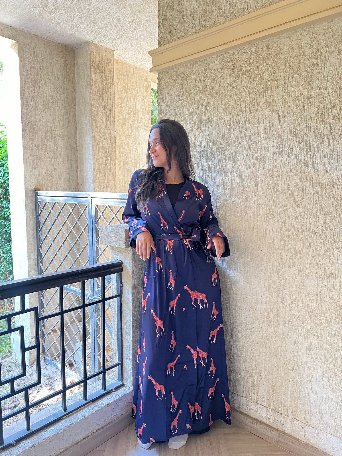Giraffe Satin Robe