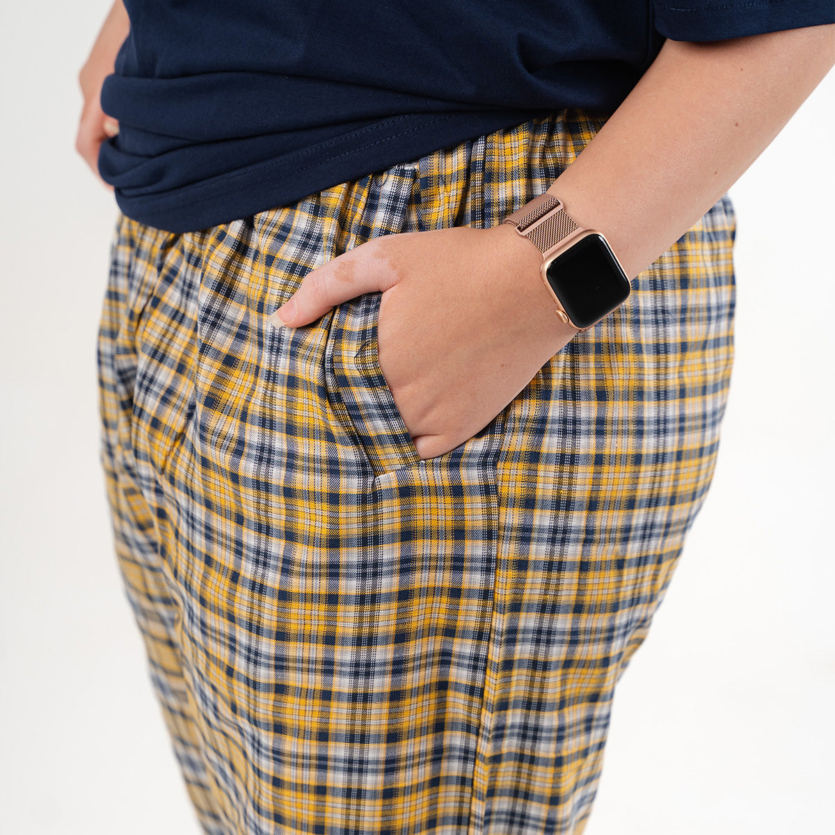 Yellow Plaid Pyjama Pants set
